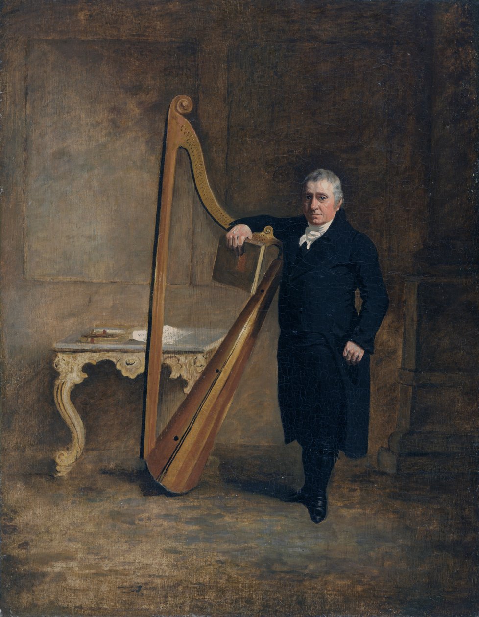 Harfenist der Familie Corbet von Griffith Owen, ca. 1812 von Benjamin Marshall