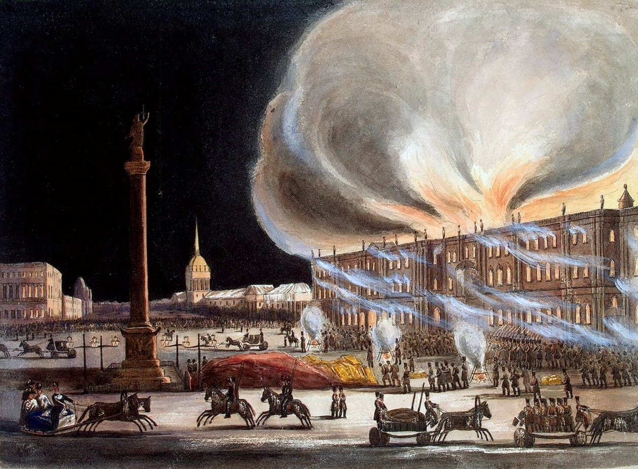 Brand im Winterpalast im Dezember 1837, 1838 von Benjamin Richard Green