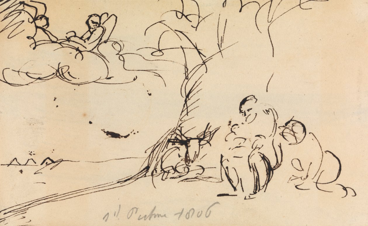 Studie von Figuren unter einem Baum sitzend von Benjamin Robert Haydon