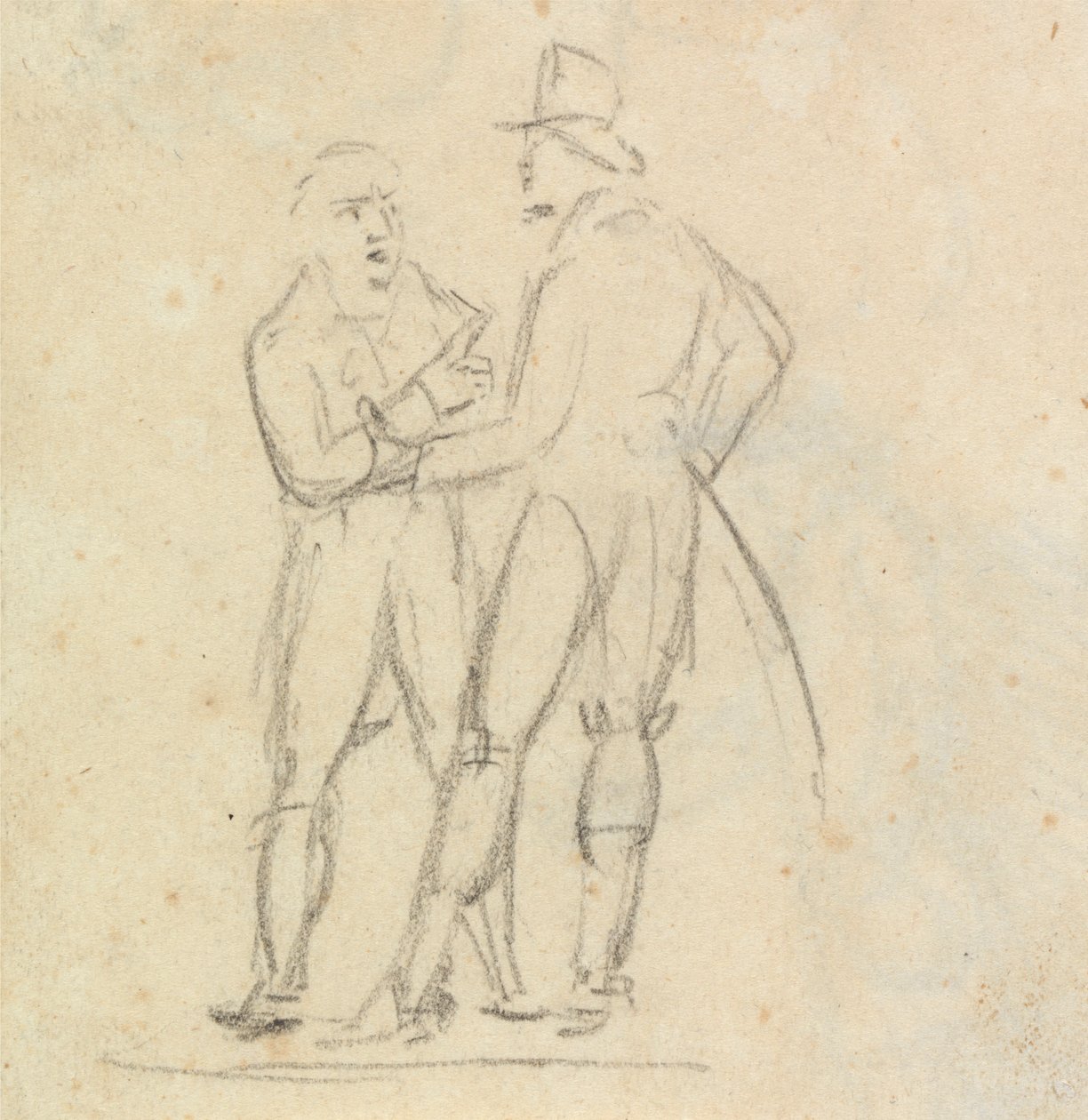 Studie von zwei stehenden Männern im Gespräch von Benjamin Robert Haydon