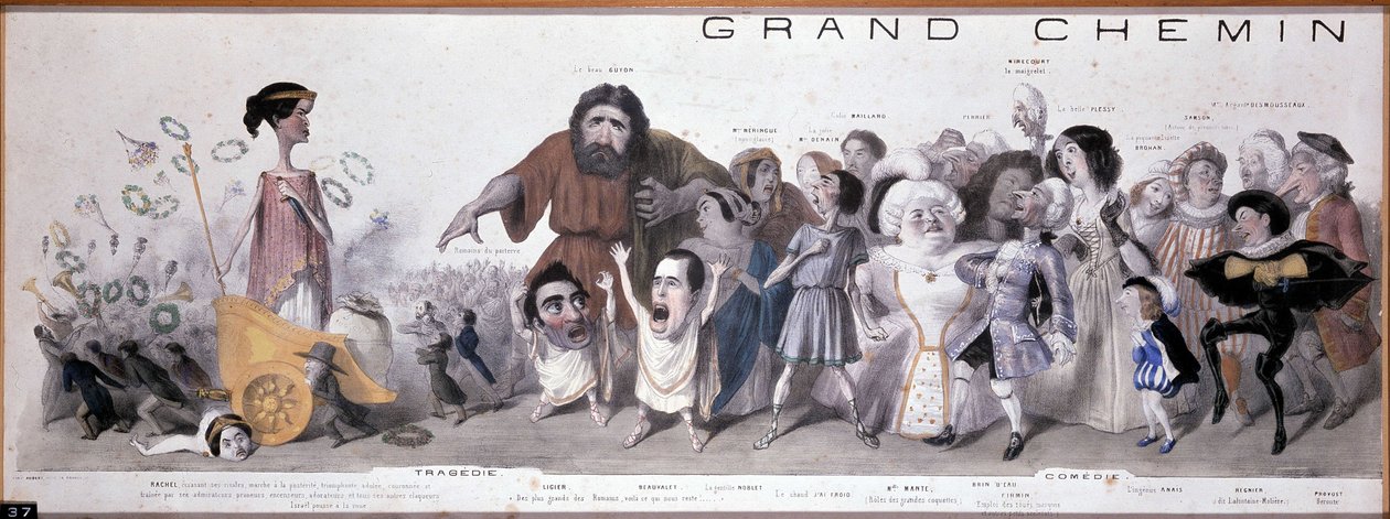 Der große Weg der Nachwelt: Darstellung von Tragödie und Komödie - Lithographie von Benjamin Roubaud, Maison de Balzac, Paris von Benjamin Roubaud