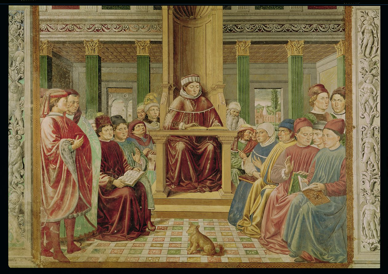 Der heilige Augustinus liest Rhetorik und Philosophie an der Schule von Rom, 1464-65 von Benozzo di Lese di Sandro Gozzoli