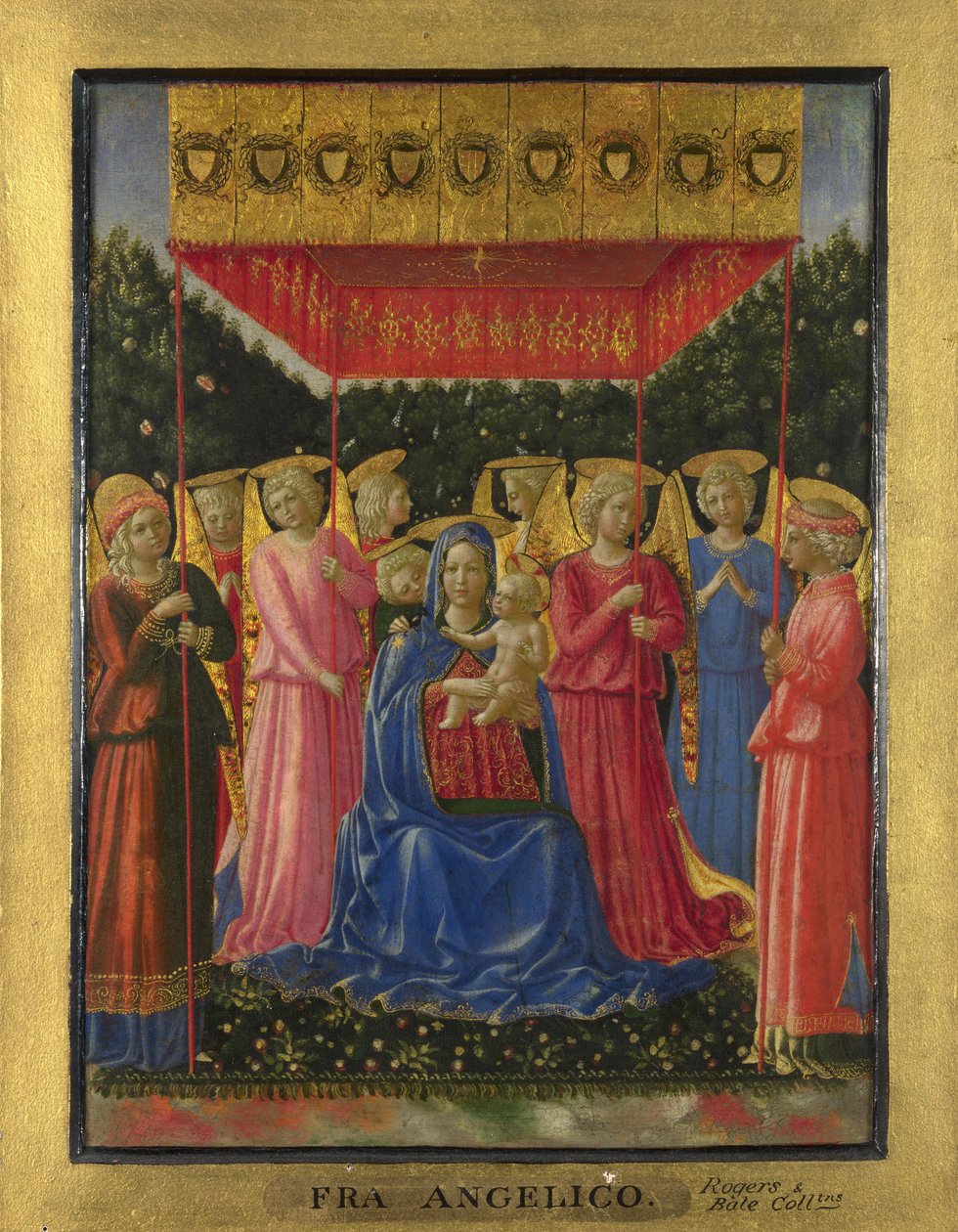 Die Jungfrau und das Kind mit Engeln, um 1450 von Benozzo Gozzoli