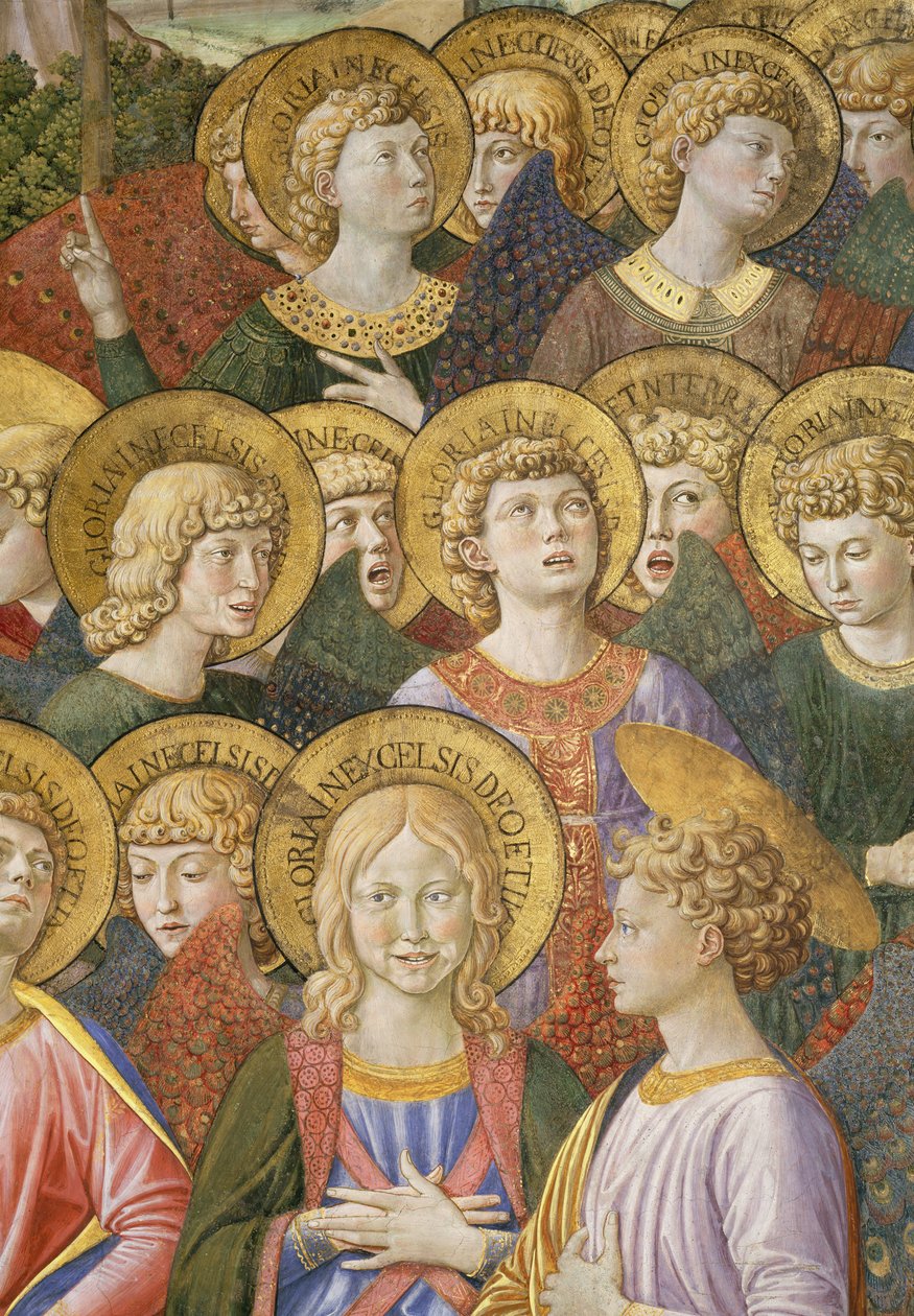 Engelschor, Detail aus dem Zyklus der Reise der Heiligen Drei Könige in der Kapelle, ca. 1460 (Detail) von Benozzo di Lese di Sandro Gozzoli