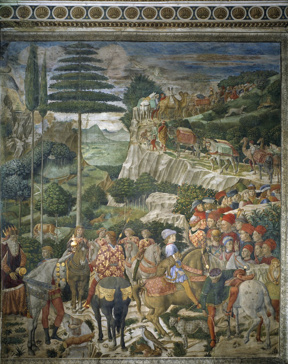 Zug der Heiligen Drei Könige mit Julien de Medici und Joseph II., Patriarch von Konstantinopel von Benozzo di Lese di Sandro Gozzoli
