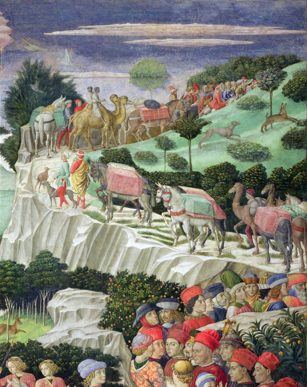Prozession von Melchior, aus der Kapelle der Könige (Detail) von Benozzo di Lese di Sandro Gozzoli