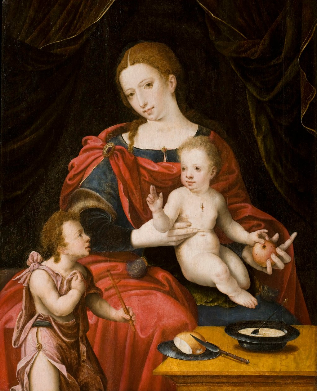 Maria und Kind mit Johannes dem Täufer als Junge von Bernaert Orley van