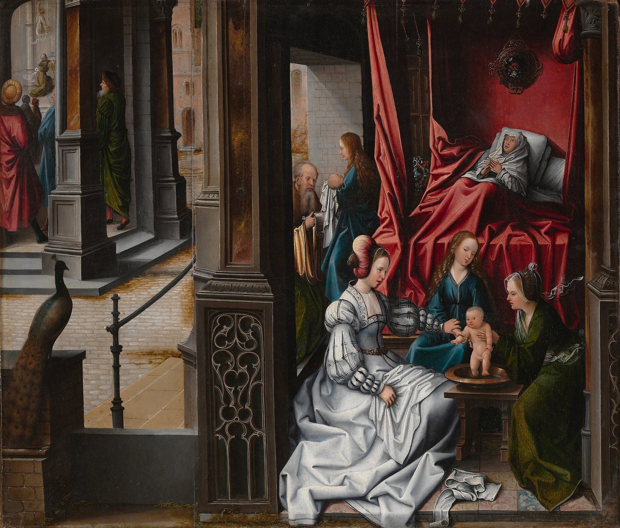 Die Geburt und Namensgebung von Johannes dem Täufer, ca. 1514-15 von Bernard van Orley