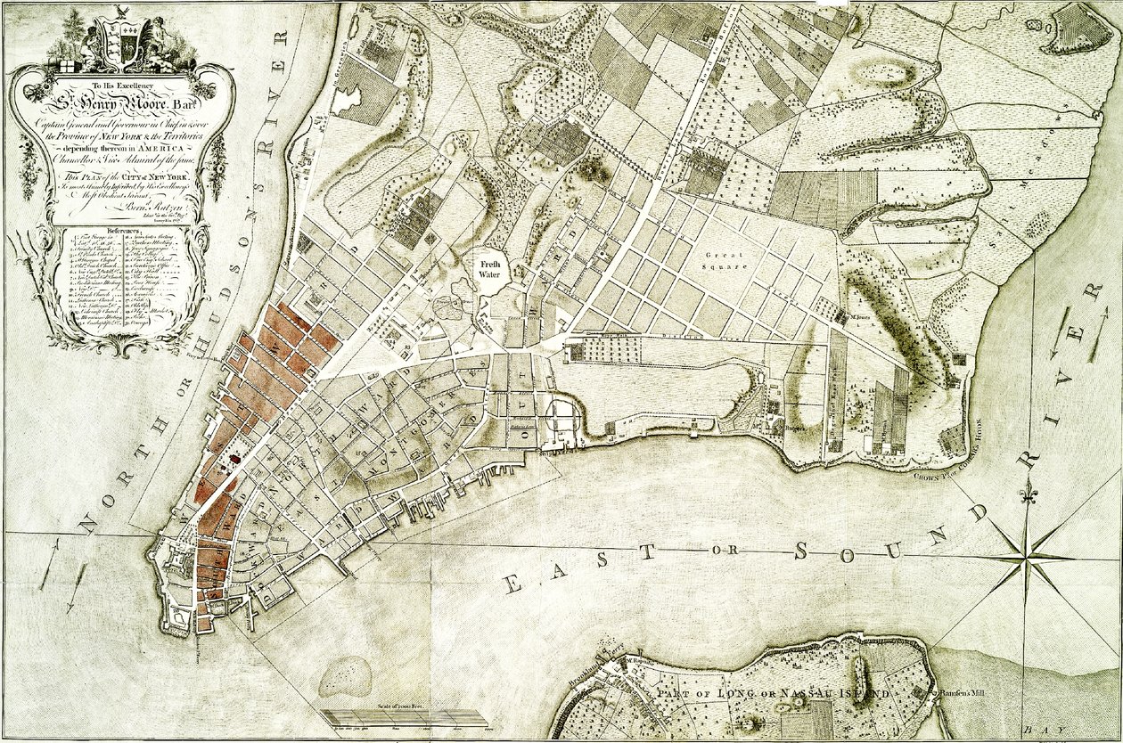 Eine Karte von 1776 von Bernard Ratzer