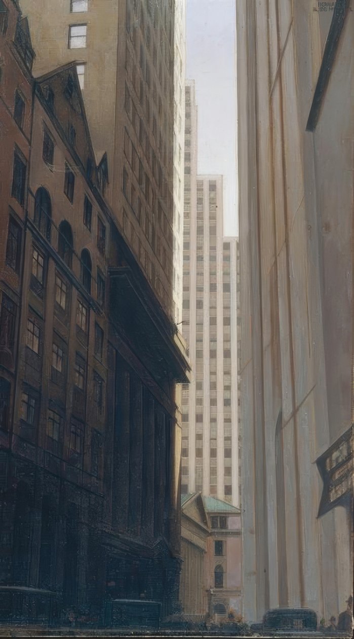 Ansicht von Wall Street von Bernard Boutet de Monvel