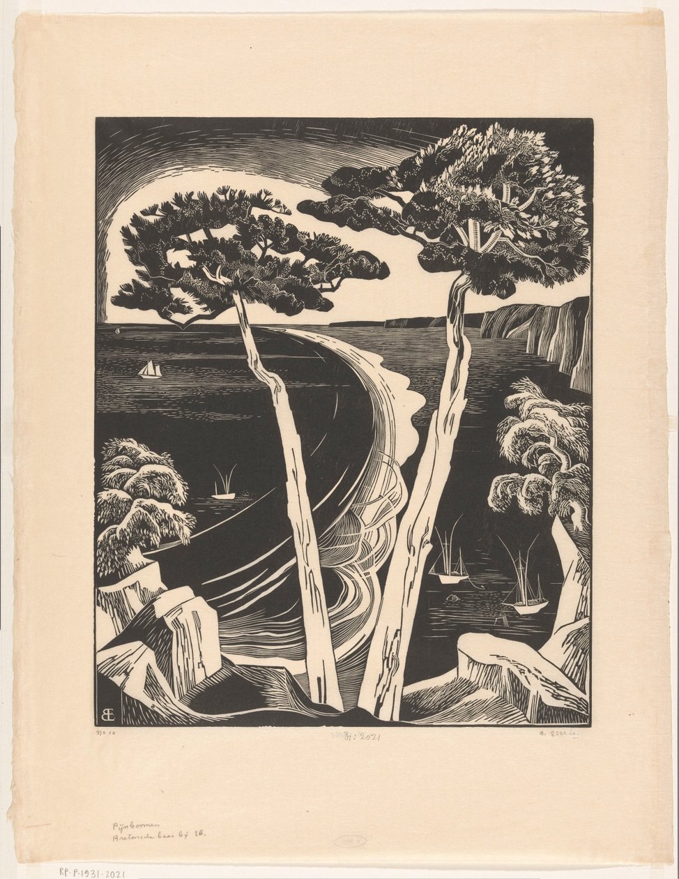 Kiefern (Bretonische Bucht bei Ebbe) von Bernard Essers (signed by artist)