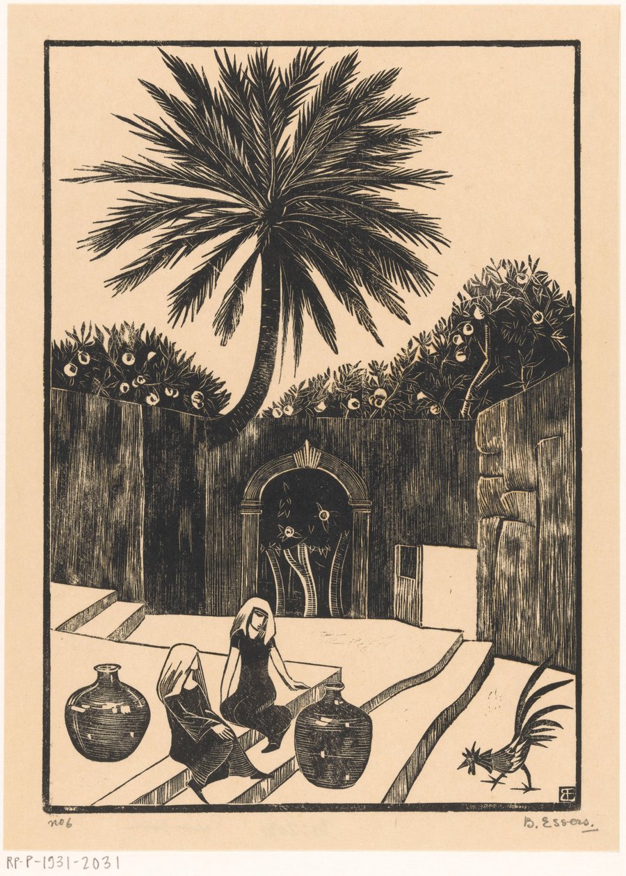 Straße mit Stufen in Taormina auf Sizilien von Bernard Essers (signed by artist)