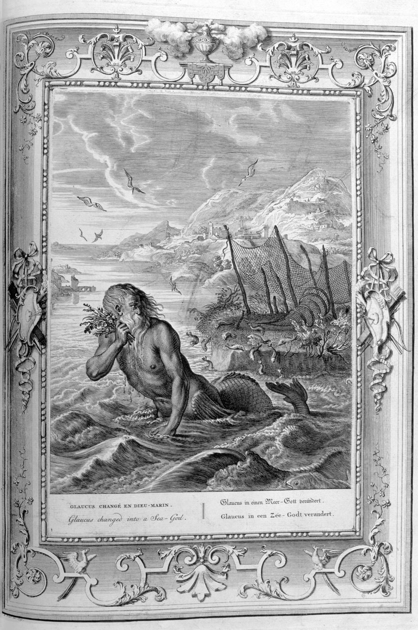 Glaucus verwandelt sich vom Mann zum Meeresgott von Bernard Picart