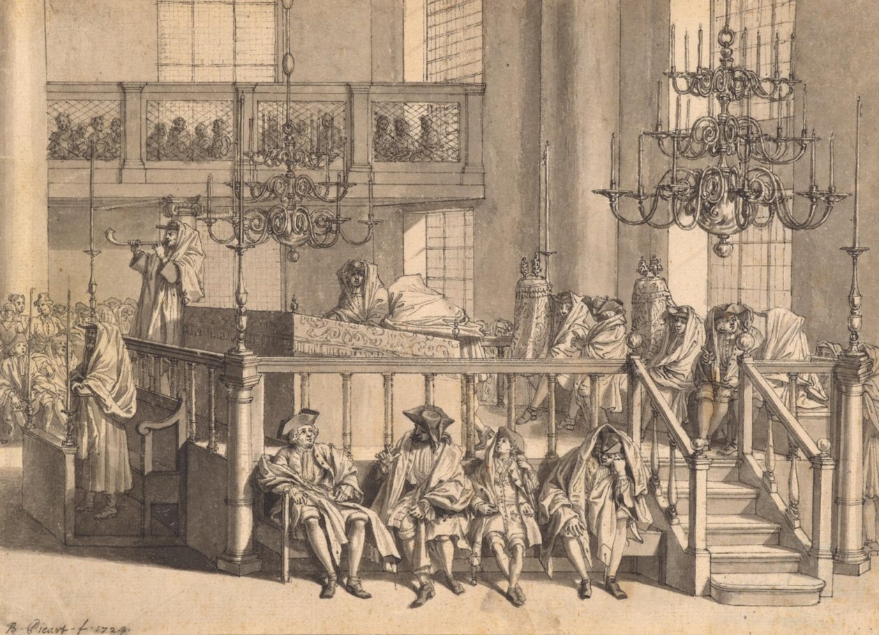 Jüdisches Neujahr in der Portugiesischen Synagoge in Amsterdam von Bernard Picart