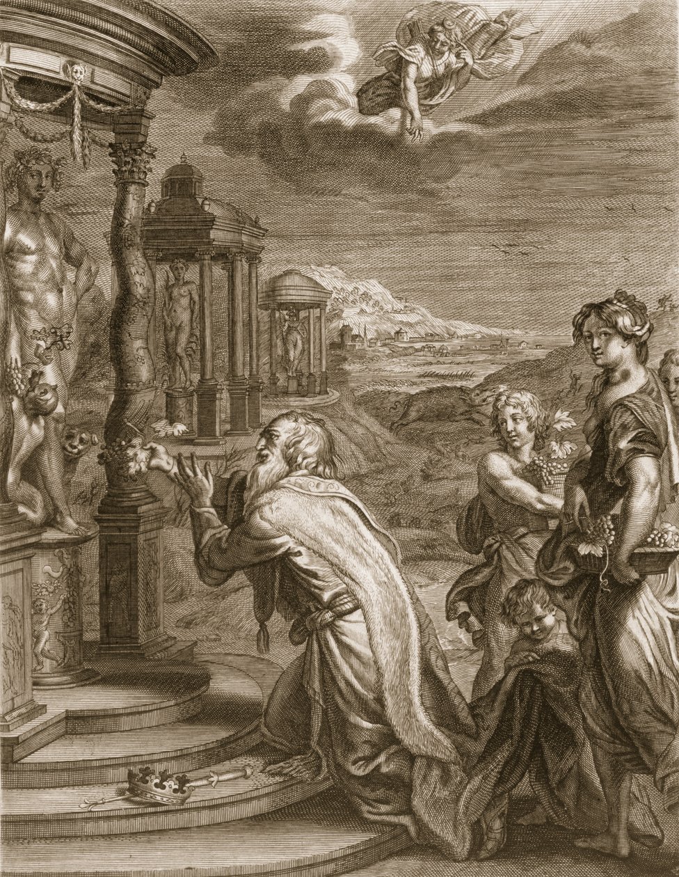 Oeneus, König von Kalydon, wird für seine Gottlosigkeit bestraft, 1731 von Bernard Picart