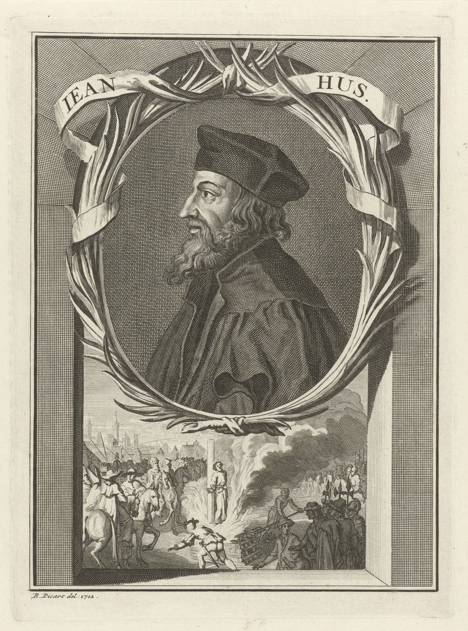 Porträt von Jan Hus, 1712 von Bernard Picart