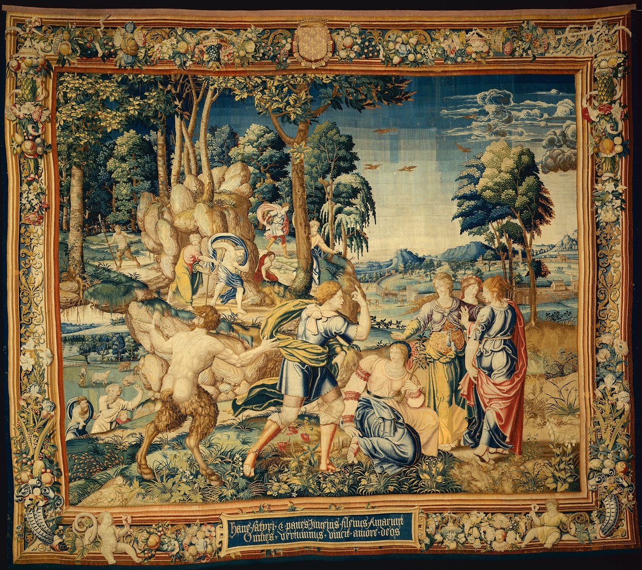 Pomona von Vertumnus und anderen Freiern überrascht, aus Die Geschichte von Vertumnus und Pomona von Bernard van Orley