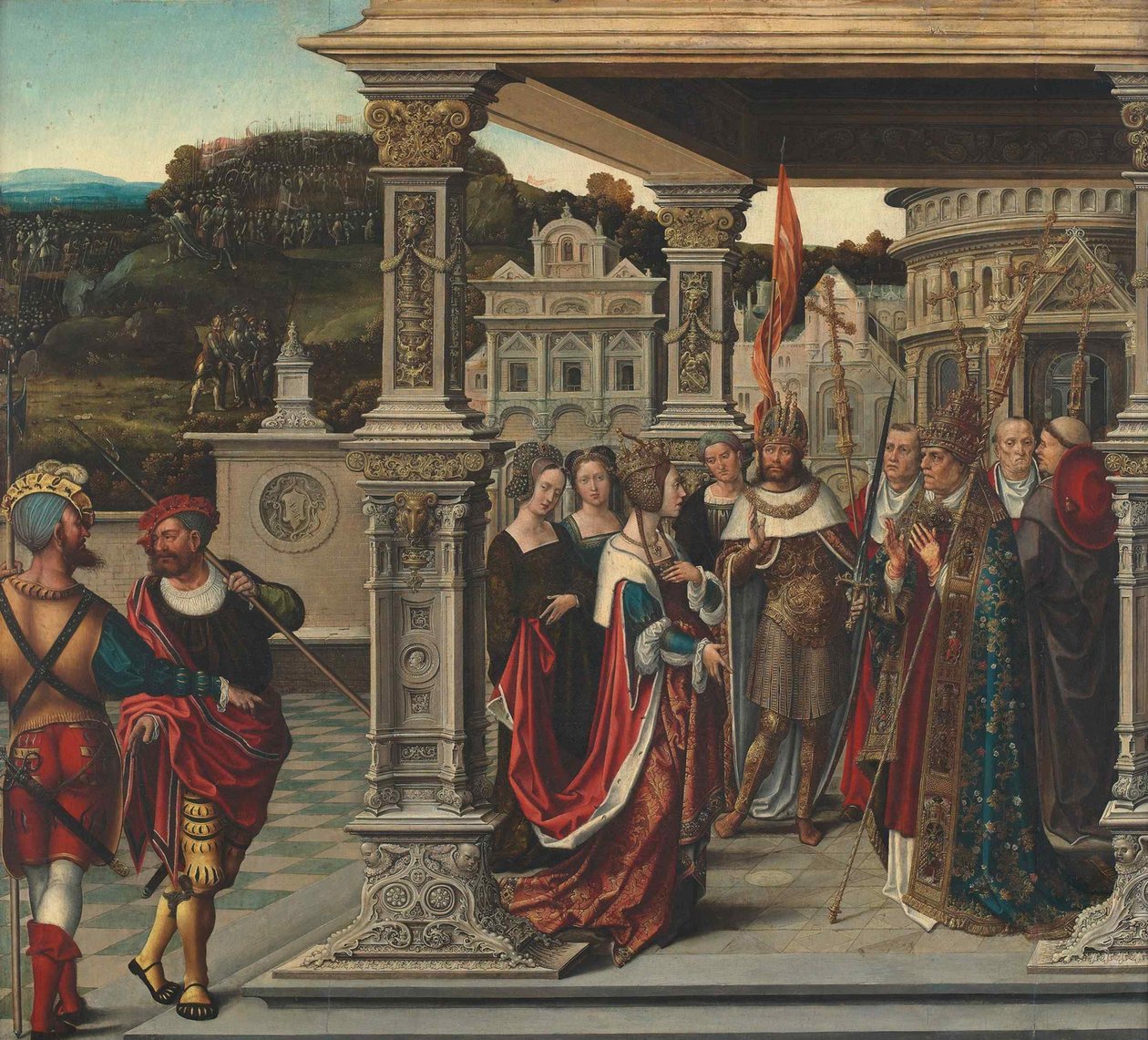 Die heilige Helena vor dem Papst in Rom, ca. 1510-1520 von Bernard van Orley