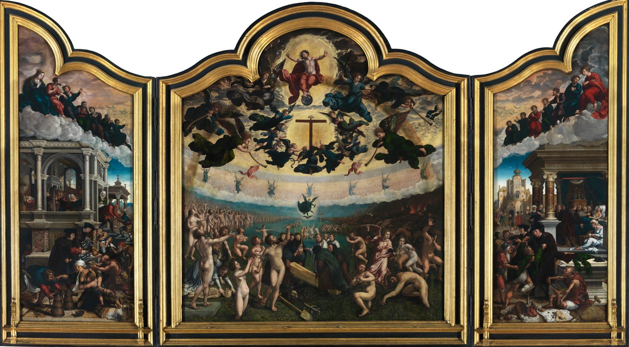 Das Jüngste Gericht und die sieben Werke der Barmherzigkeit von Bernard van Orley
