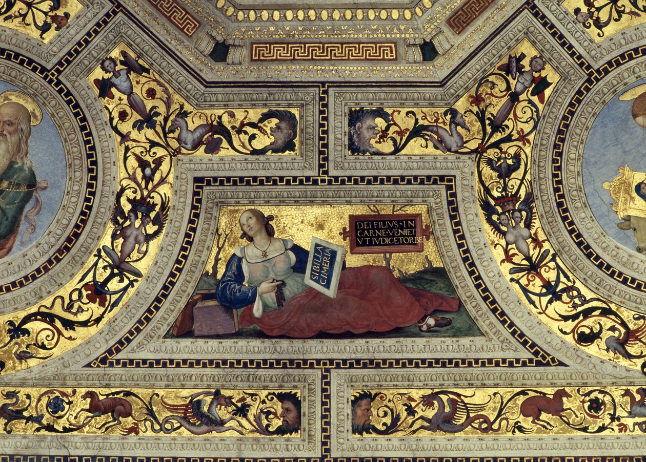 Gewölbe des Presbyteriums mit der kimmerischen Sibylle, Santa Maria del Popolo, Rom, ca. 1484-92 von Bernardino di Betto Pinturicchio