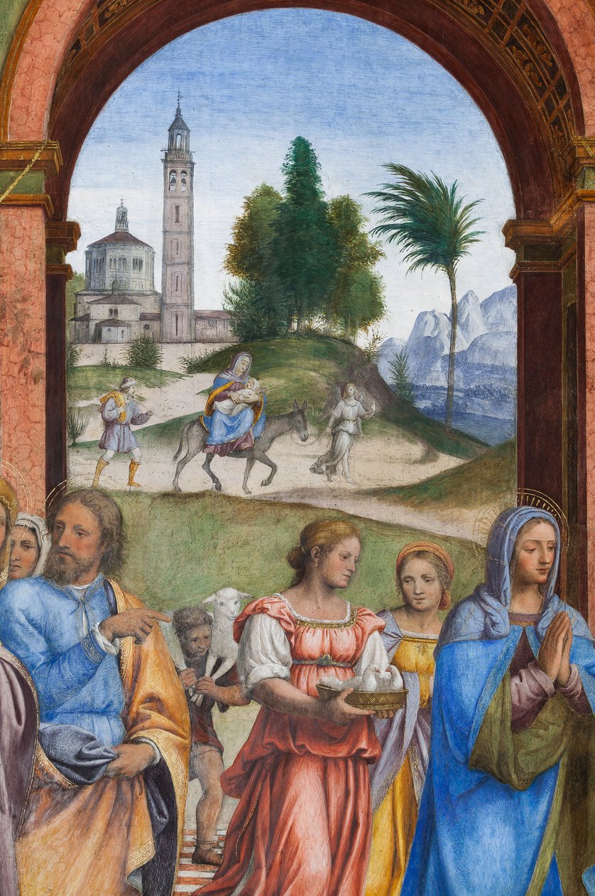 Detail der Darstellung Jesu im Tempel von Bernardino Luini