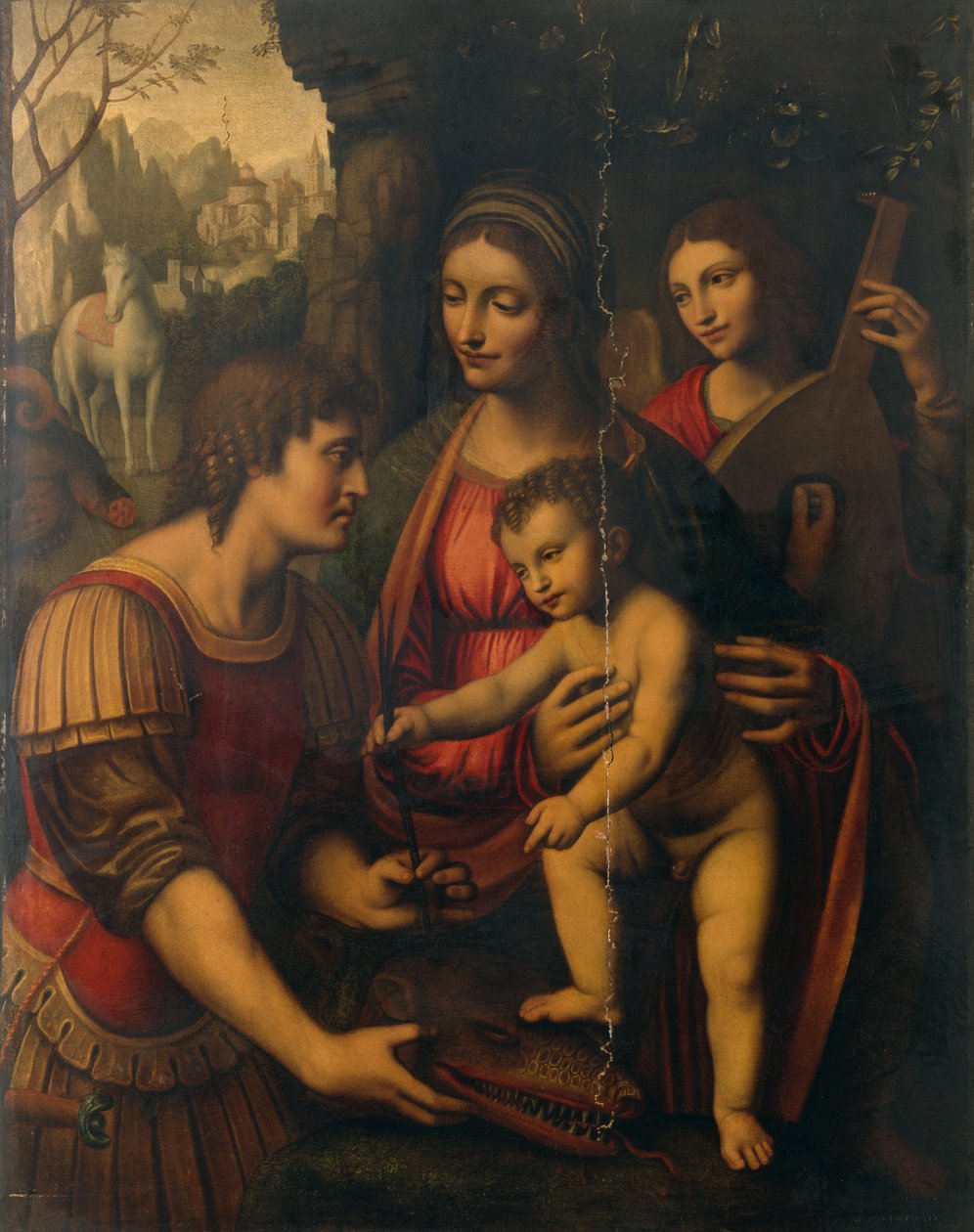 Madonna und Kind mit dem Heiligen Georg und einem Engel von Bernardino Luini