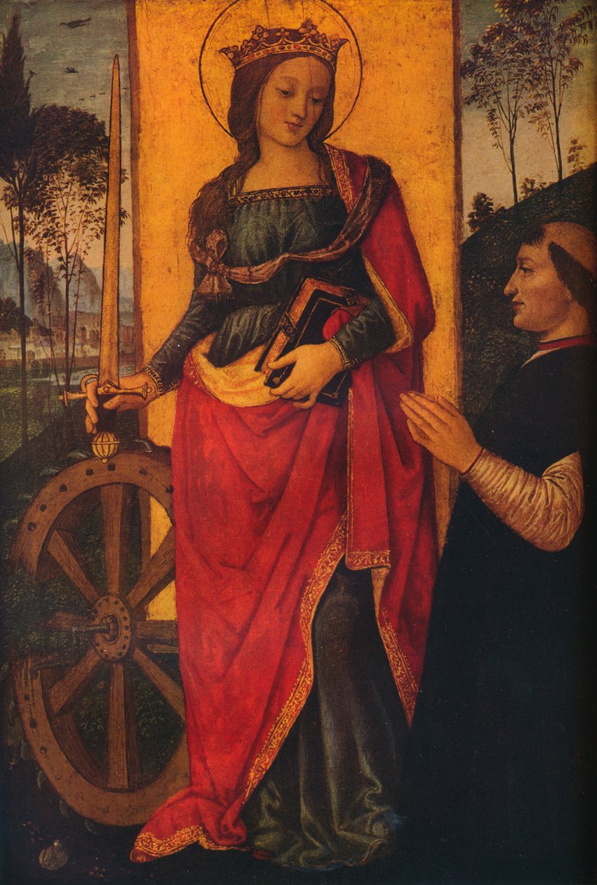 Heilige Katharina von Alexandria mit einem Stifter, ca. 1480 von Bernardino Pinturicchio