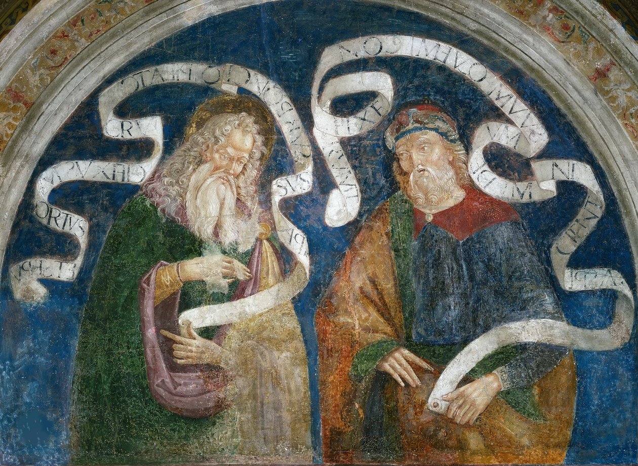 Der Apostel Jakobus der Ältere und der Prophet Zephanja, von Pinturicchio, Bernardino, Werkstatt (1454-1513). Fresko von Bernardino di Betto (workshop of) Pinturicchio