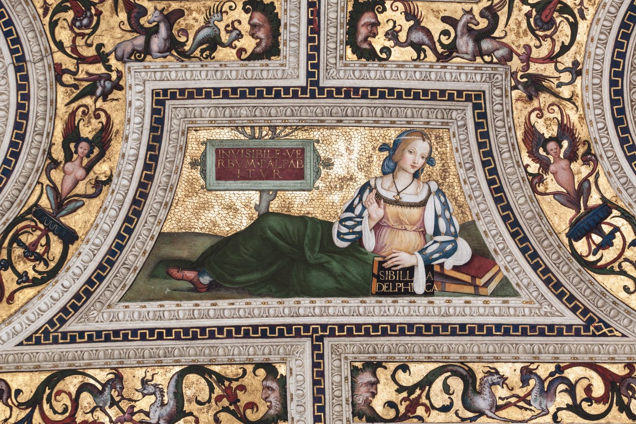 Delphische Sibylle, Detail der Sibyllen (Fresko) von Bernardino di Betto Pinturicchio