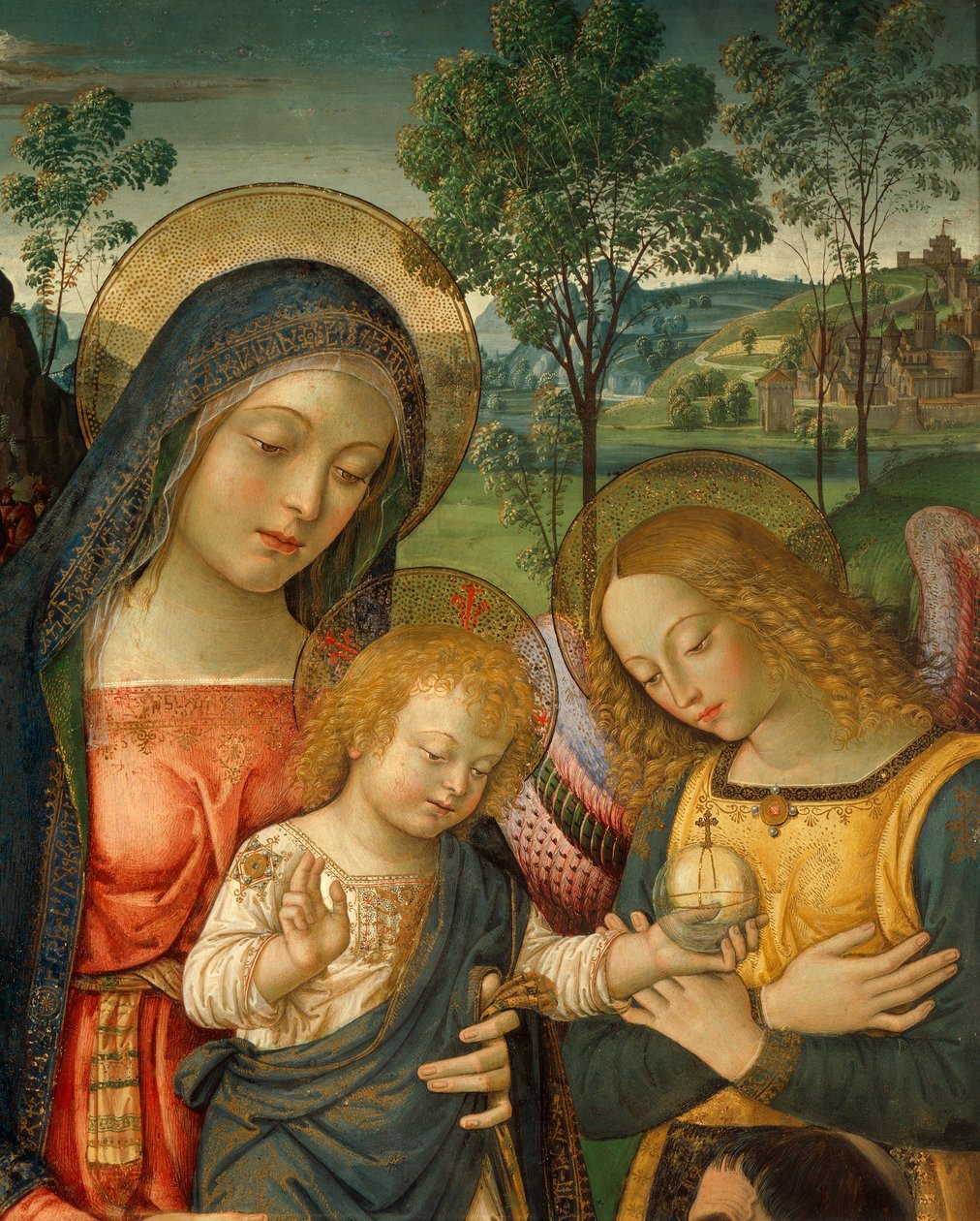 Oberer Teil von Unsere Liebe Frau des Friedens (Detail) von Bernardino di Betto Pinturicchio