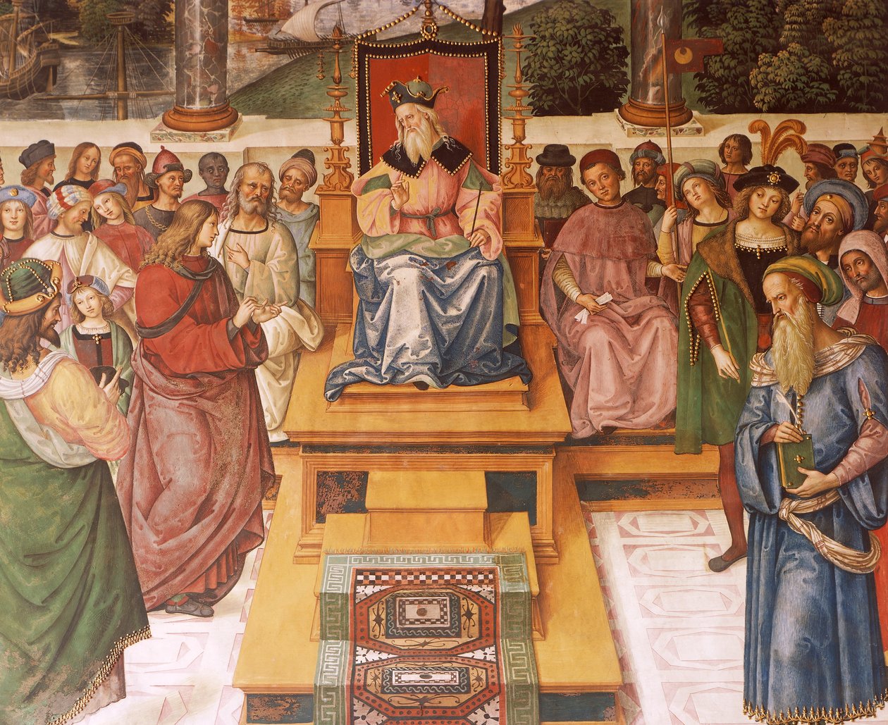 Enea Silvio Piccolomini trifft König Jakob I. von Schottland (Detail) von Bernardino di Betto Pinturicchio