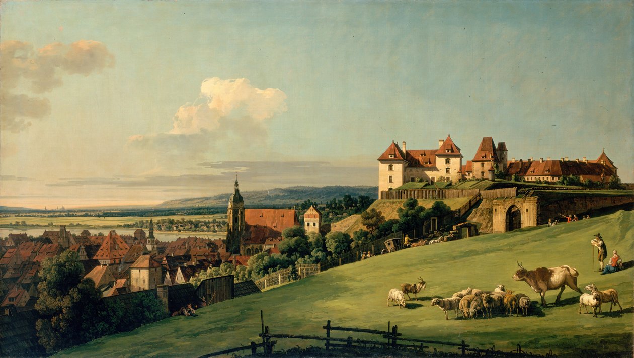 Ansicht von Pirna vom Schloss Sonnenstein aus von Bernardo Bellotto