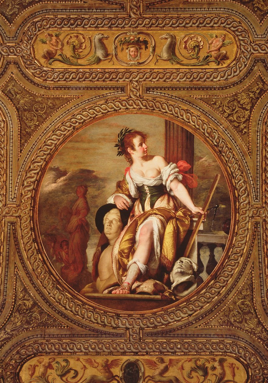 Allegorie der Skulptur, von der Decke der Bibliothek, 1635 von Bernardo Strozzi