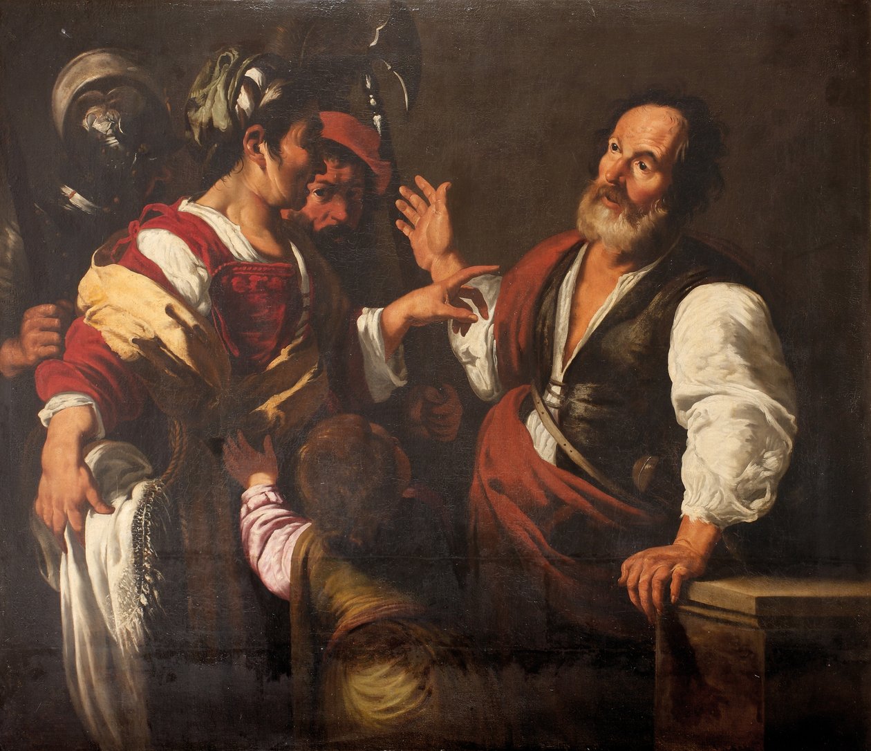 Die Verleugnung des Heiligen Petrus von Bernardo (follower of) Strozzi