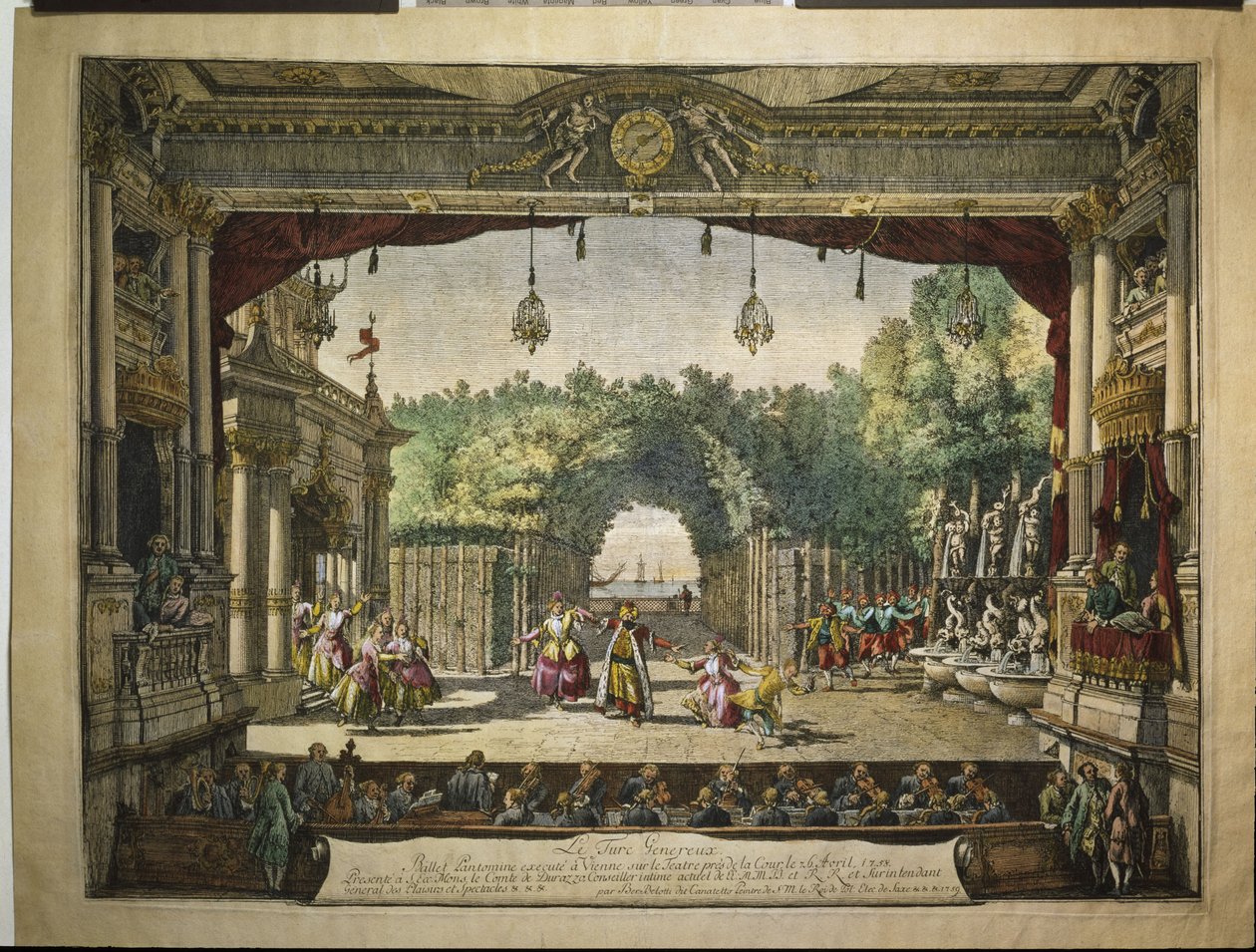 Ballett Le Turc Généreux im Wiener Burgtheater, 1758 von Bernardo Bellotto