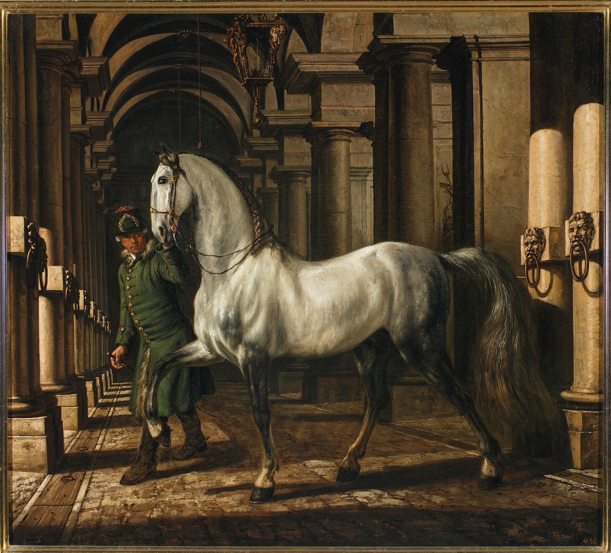 Stalljunge führt ein Pferd von Bernardo Bellotto