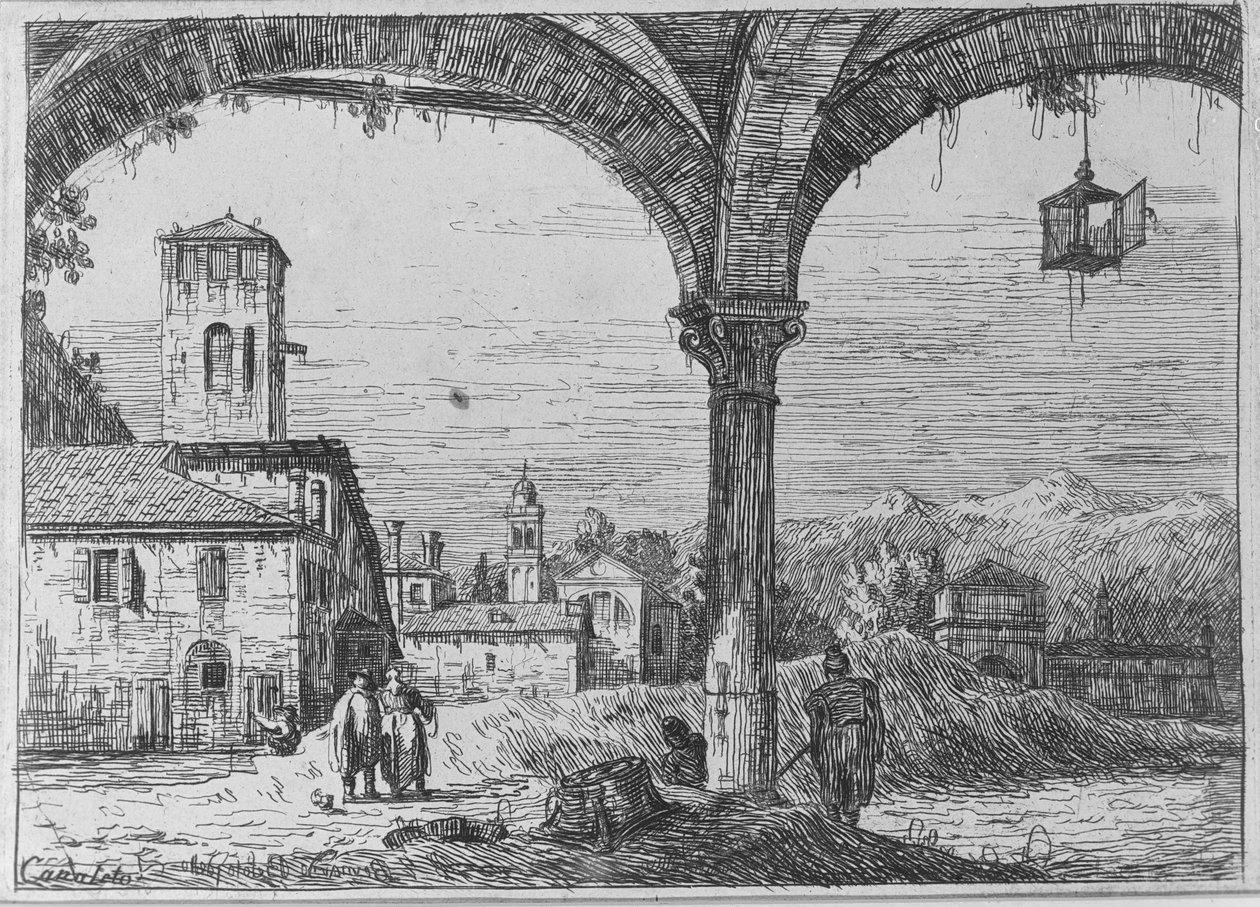 Landschaft (Blick auf Padua von der Befestigung) von Bernardo Bellotto