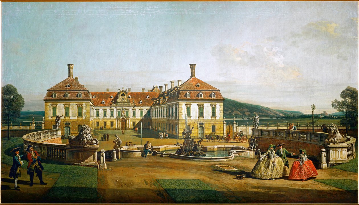 Schloss Schlosshof, Österreich, vom Garten aus gesehen, erbaut von Prinz Eugen von Savoyen von Bernardo Bellotto