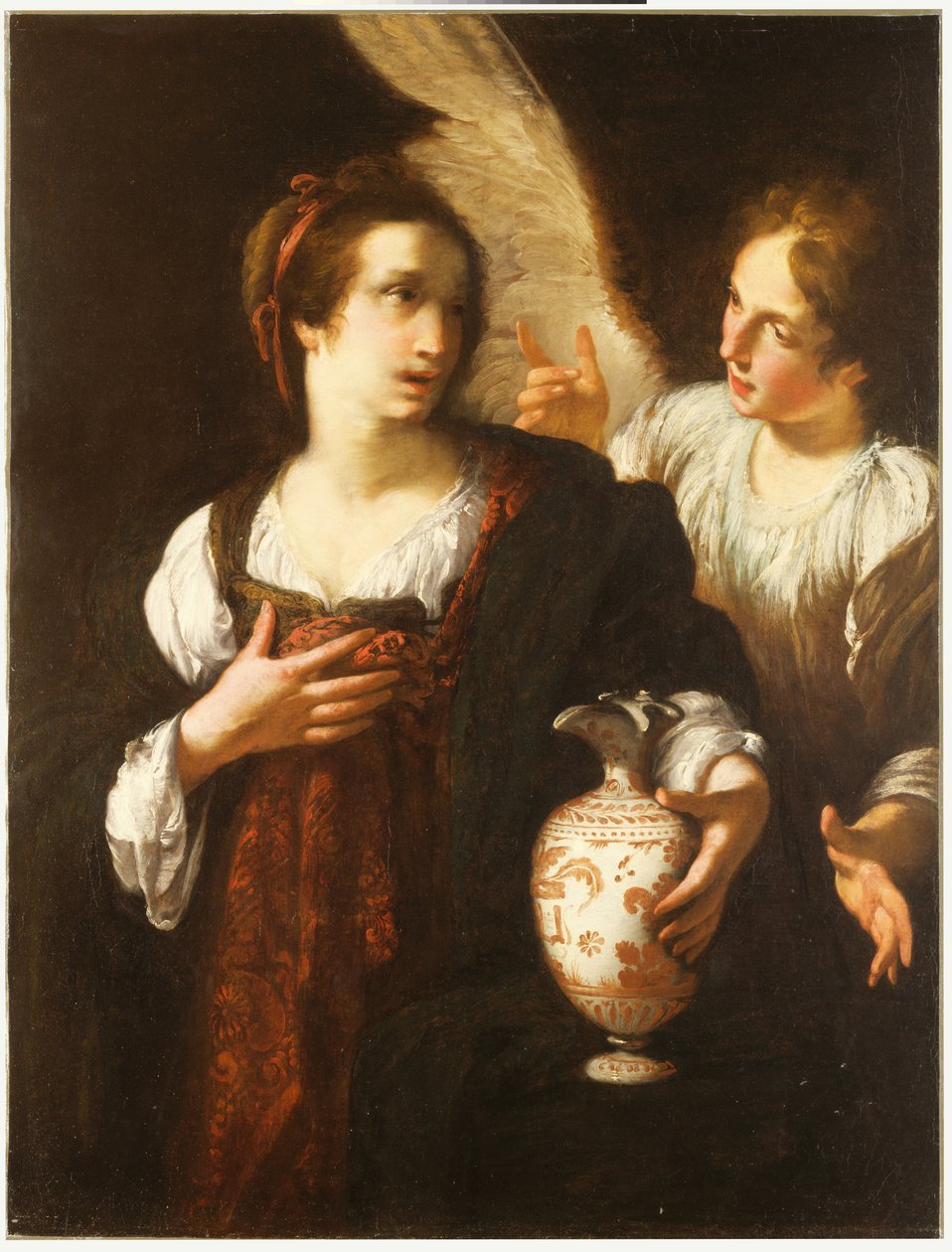 Hagar und der Engel, kurz nach 1630 von Bernardo Strozzi