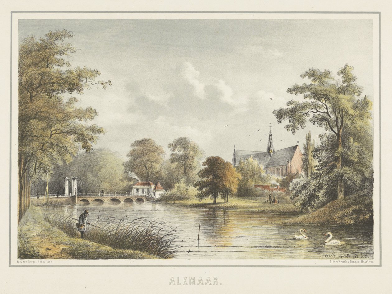 Ansicht von Alkmaar mit der Grote Kerk von Bernardus Gerardus ten Berge