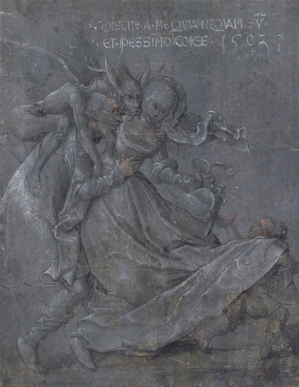 Liebespaar mit dem Teufel und Amor von Bernhard Strigel