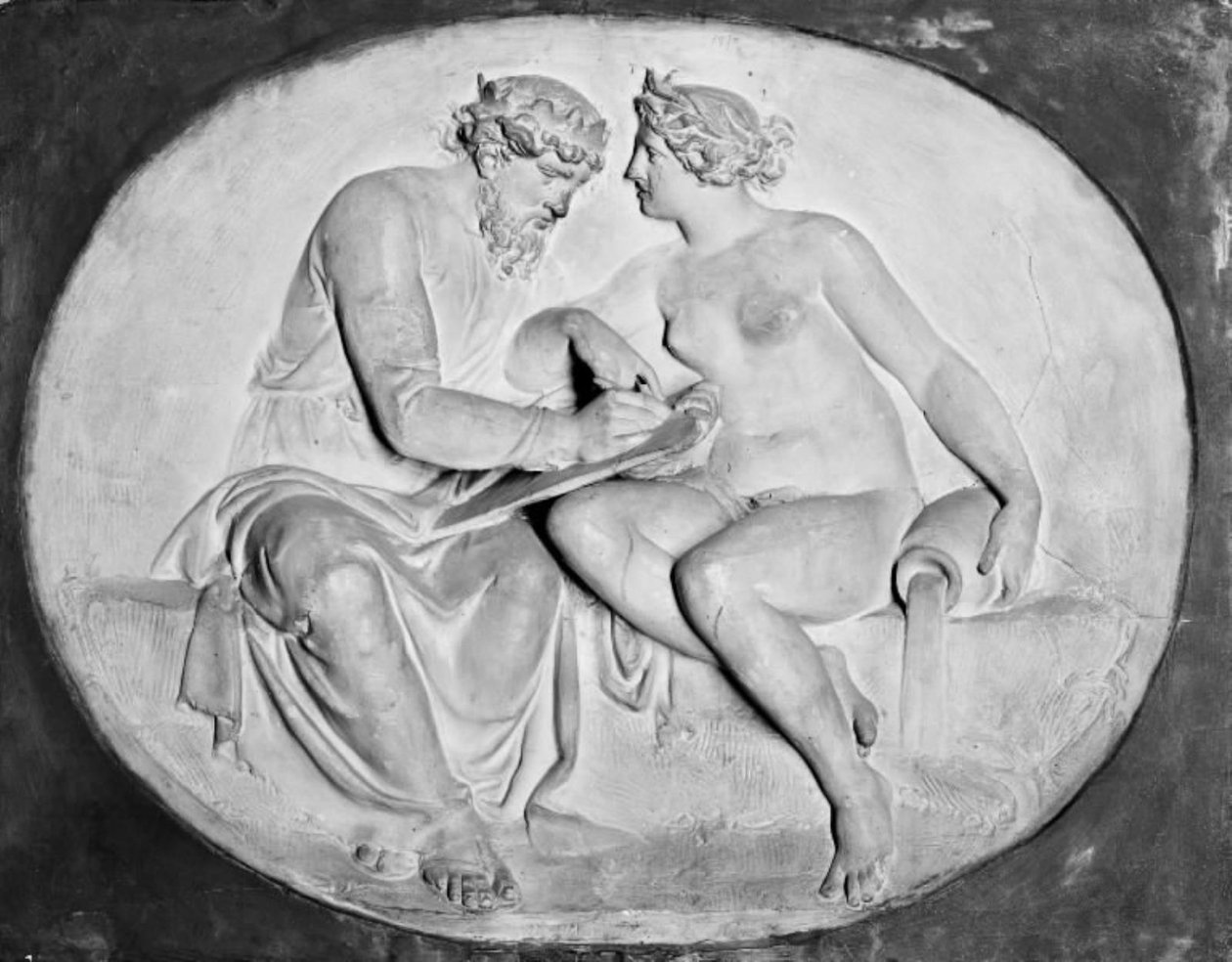 König Numa Pompilius im Gespräch mit der Nymphe Egeria in ihrer Grotte von Bertel Thorvaldsen