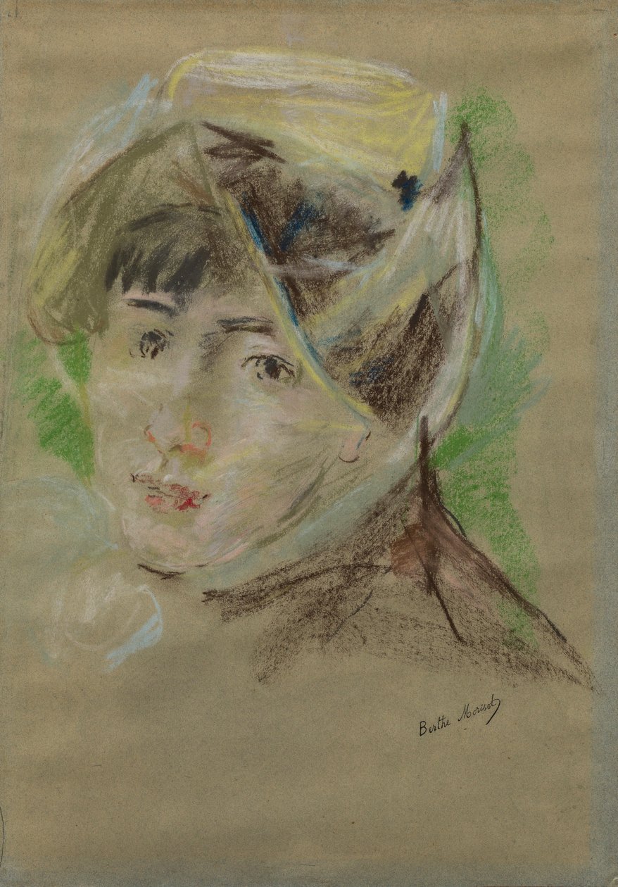 Porträt eines Mädchens mit Schleier (Jeanne Pontillon) von Berthe Morisot