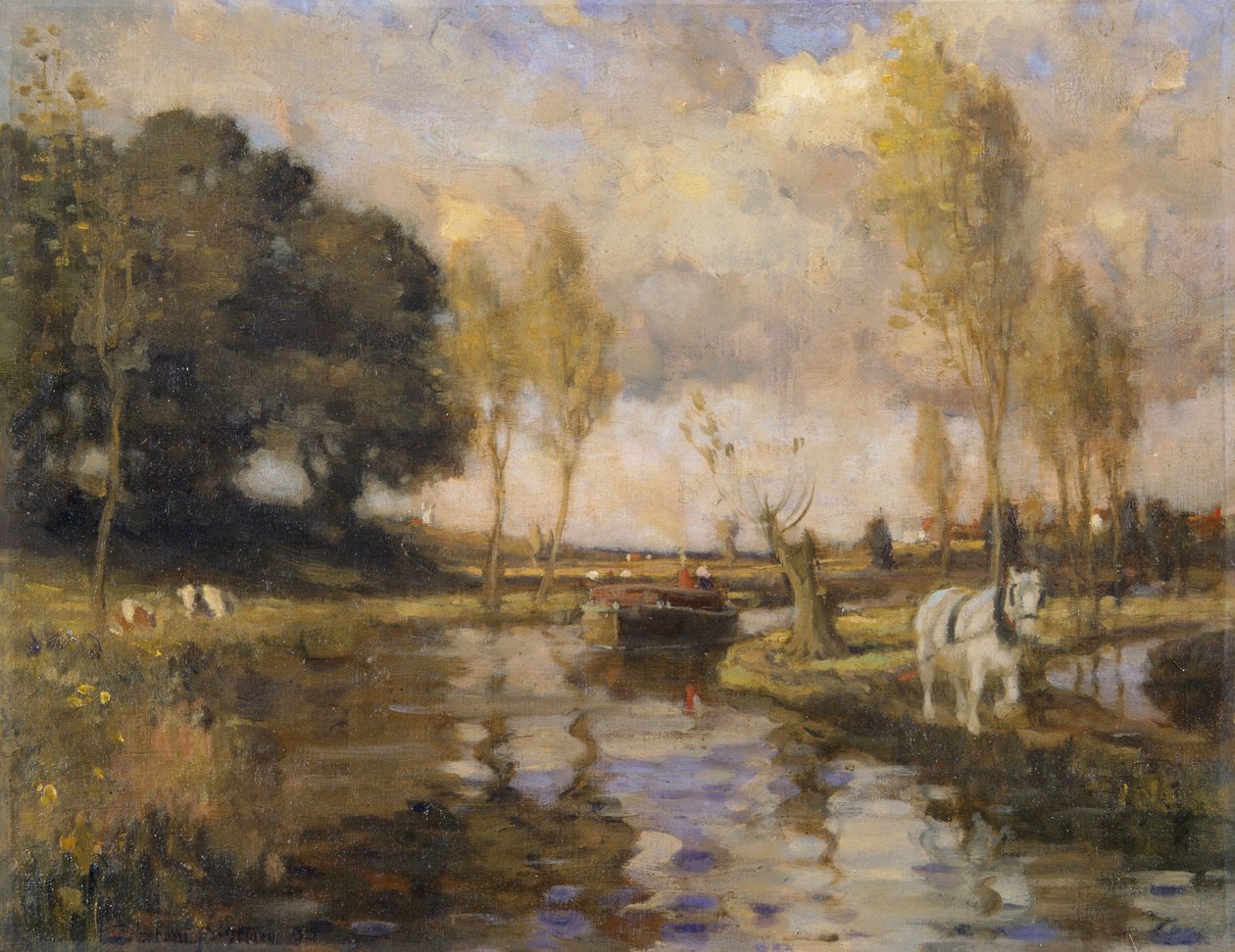 Landschaft mit Kanal, 20. Jahrhundert von Bertram Priestman