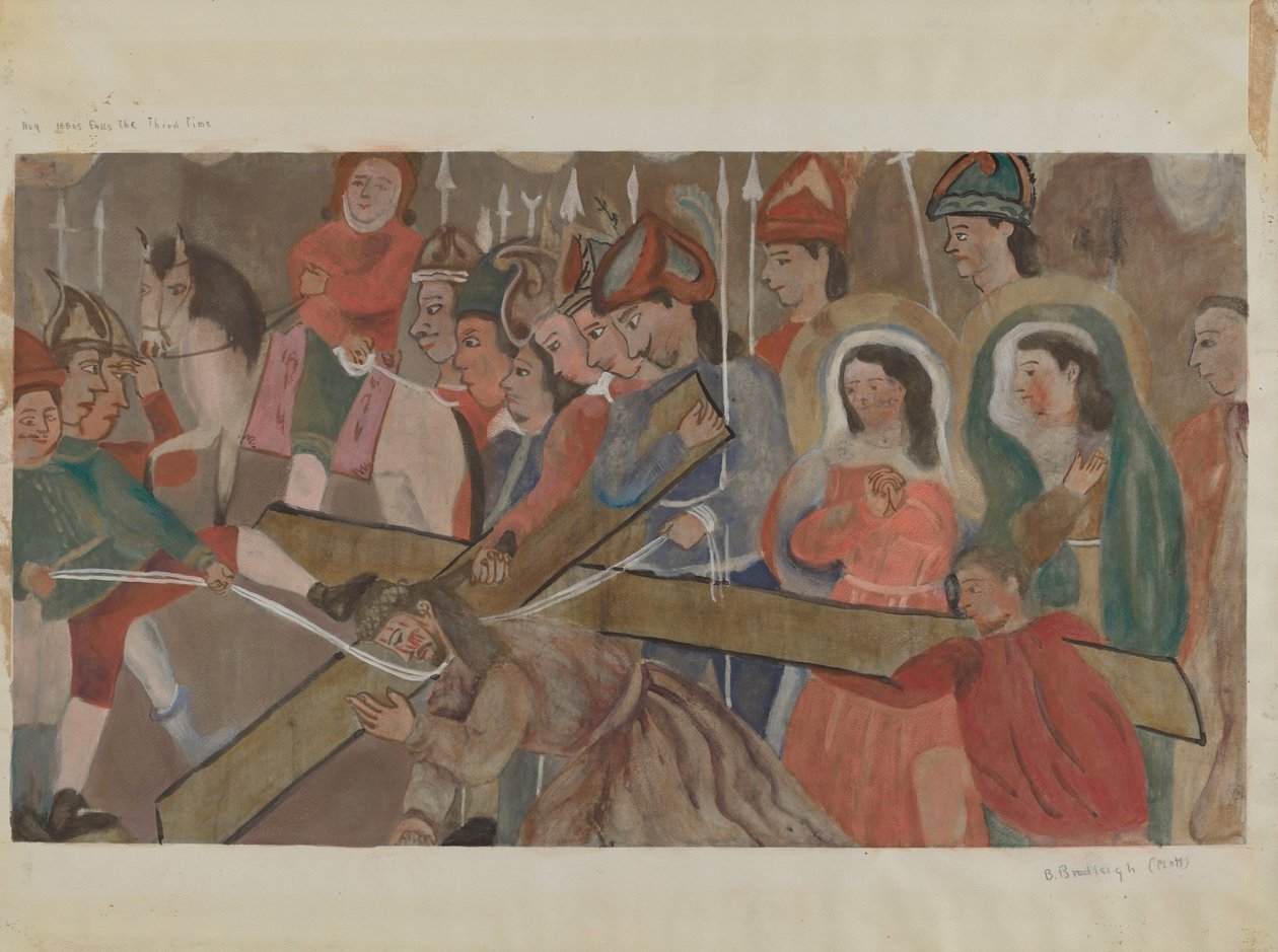 Station des Kreuzes Nr. 9: Jesus fällt zum dritten Mal, ca. 1936 von Beulah Bradleigh