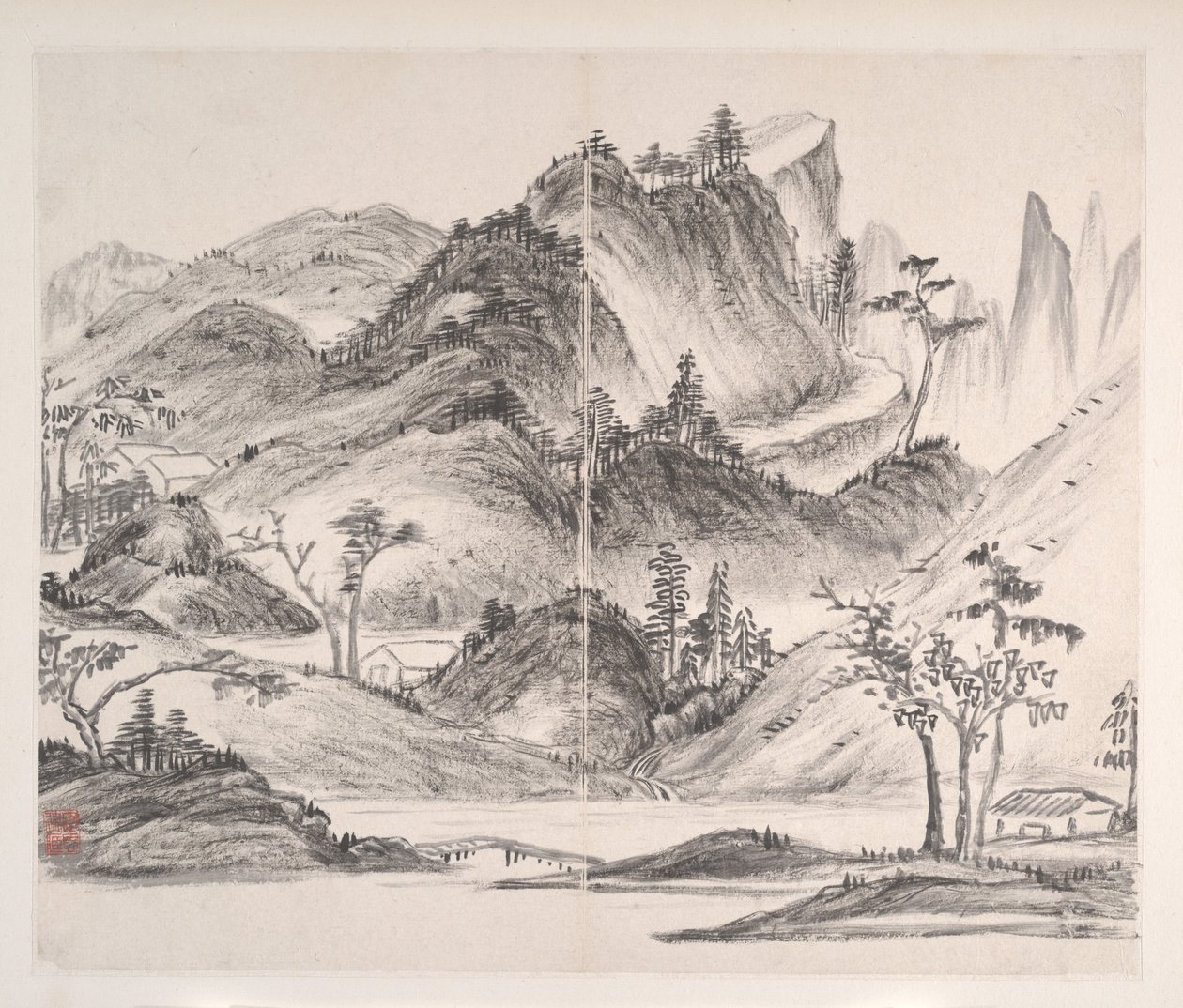 Landschaften, datiert 1814 von Bingshou Yi