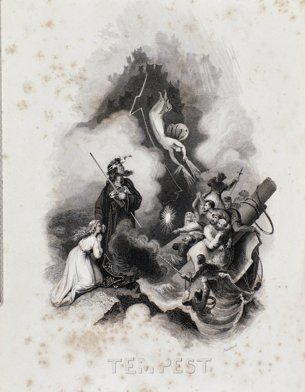 Blanchard-Gravur für den ersten Akt von William Shakespeares Der Sturm von Blanchard Blanchard