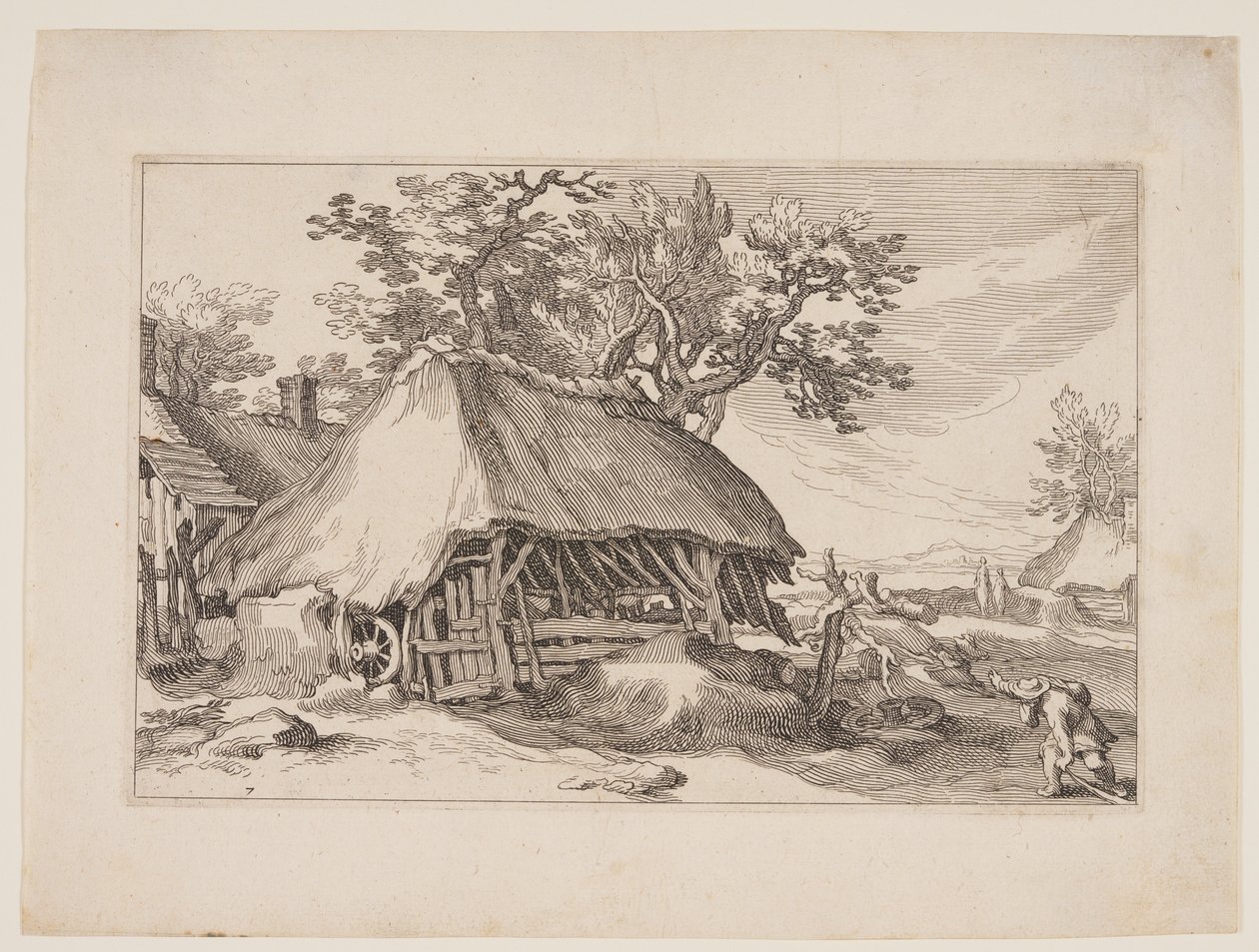 Tafel 7, aus Landschaften mit Bauernhäusern von Boetius Adams Bolswert