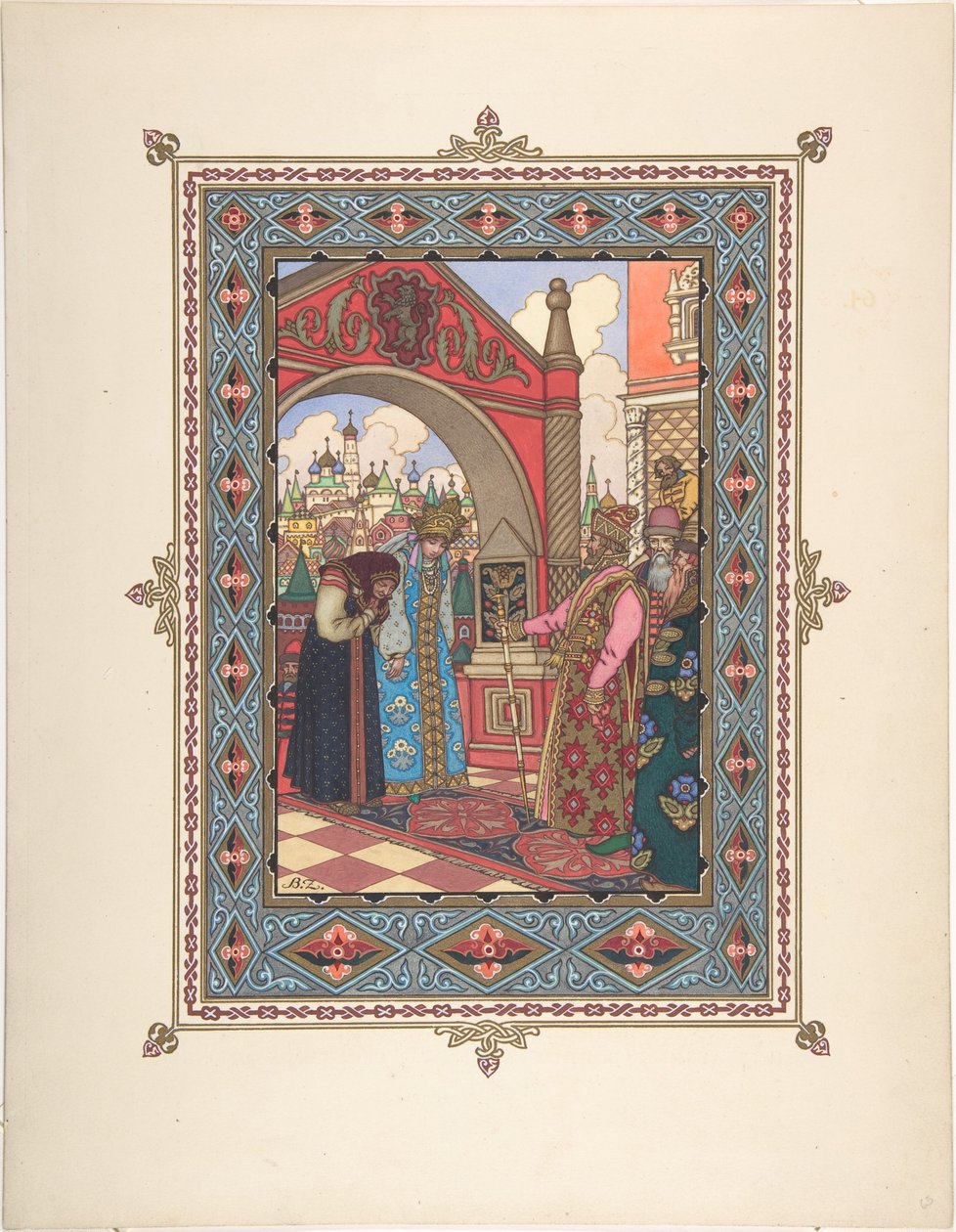 Illustration für das Märchen Vasilisa die Schöne, um 1925 von Boris Vasilievich Zvorykin