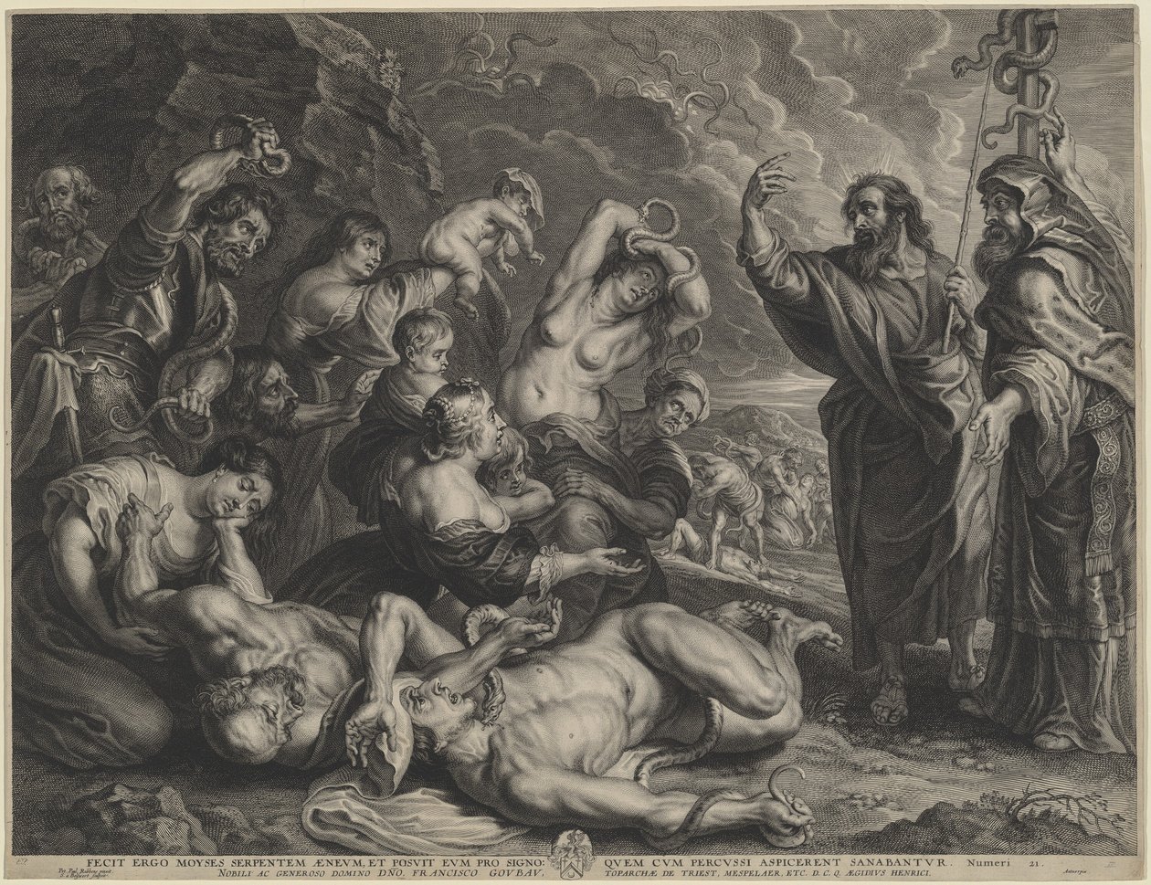 Moses und die eherne Schlange von Boëtius Adams Bolswert, after Sir Peter Paul Rubens